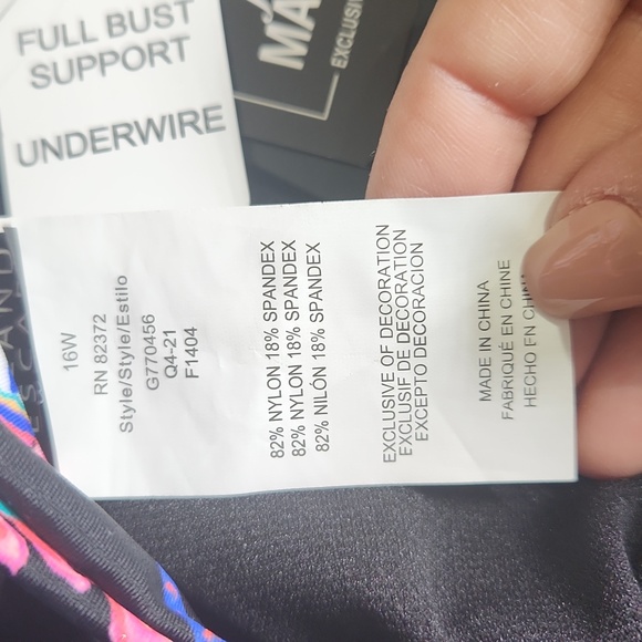 ISLAND ESCAPE H BACK TANKINI TOP CREATED FOR MACYS SIZE 16W NEW/TAGS - Picture 8 of 9